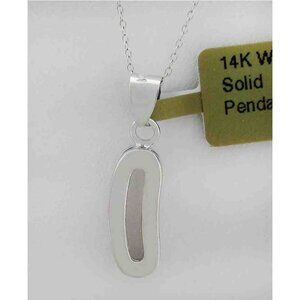 Solid Pendant 14k White Gold